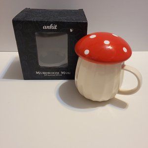 Ceramic Mushroom Mug with Lid 8.5 oz Ankit